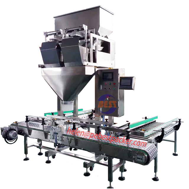 Pea Hazelnuts Lentils Sesame Corn Kernels Garlic Weight Packing Machine 2/4 heads Lane weigher