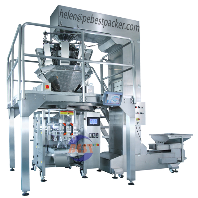 French Fries Cassava Banana Chips Snack Pouch Packing Machine Auto Weighing Flakes Crisps Packaging machine